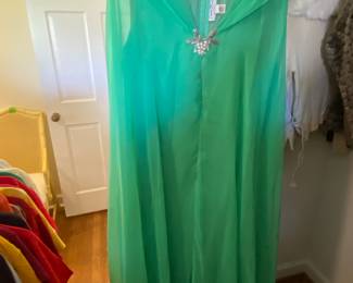 Fabulous vintage maxi dress with attached cape. I wish it was my size!