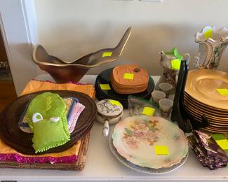 Chargers, hand painted plates. 