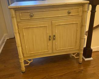 There are 3 pieces in this painted, high quality, Thomasville bamboo look furniture. 