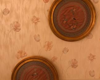 PAIR OF SILK ARTWORK