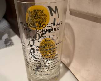 1966 MU FOOTBALL SCHEDULE GLASS