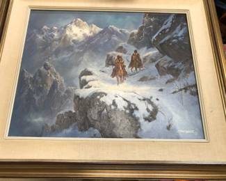 SNOWY WESTERN MOUNTAIN ART 