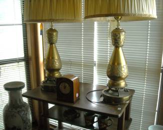 Gorgeous pair of embossed lamps