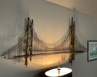 Curtis Jere ‘Golden Gate bridge” Brass Wall Sculpture-$400