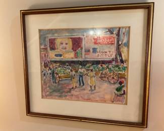 John Lapsley (Selma Artist) “Barber sign” painting on artist board-$600