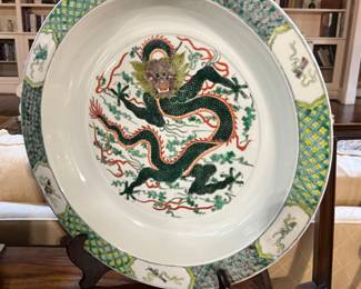 Large Chinese Qing Dynasty Made by Yishantang 5 claw Imperial Dragon Charger -$2,500