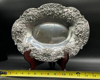 Large Oval Kirk & Son Repousse Sterling Bowl-$820