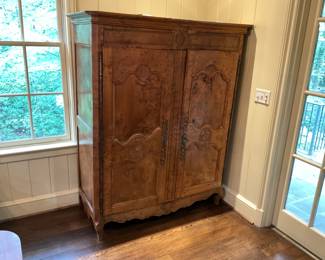 Fine French antique burled wood armoire -$1,700