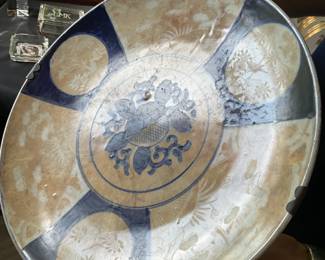 18th Century Japanese Imari Shipwreck Porcelain Charger-$300