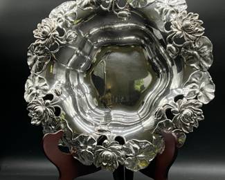 RC Sterling hand Chased Lily Pads Bowl-$785