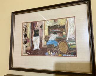 John Lapsley Selma Artist 1915-2005 “Getting Ready” oil on artist board painting-$350