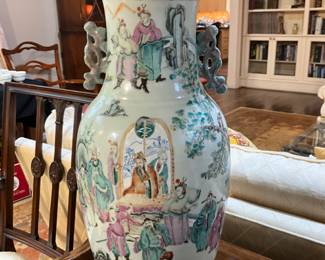 Large Qing Dynasty Famille Rose Vase-$1,000