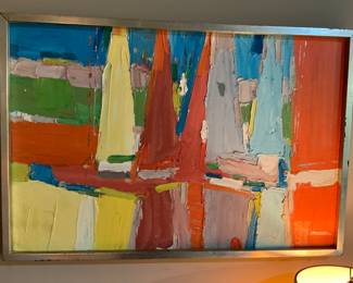 George Barrell Impressionist “Sailboats” painting-$500