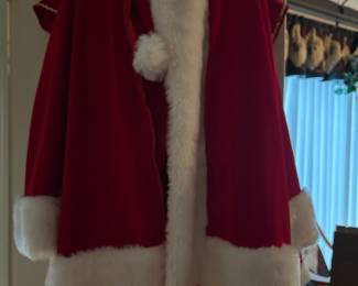 Santa suit with jacket, pants hat and cape