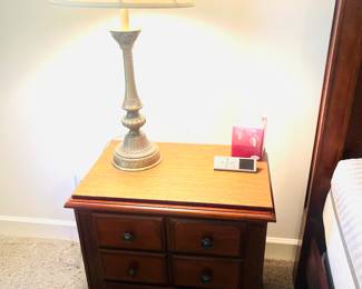 Pair of 3 drawer nightstands 