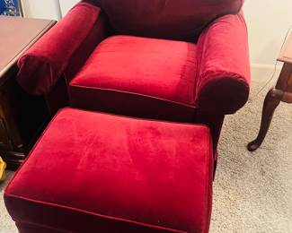Norwalk Furniture velvet accent chair with ottoman