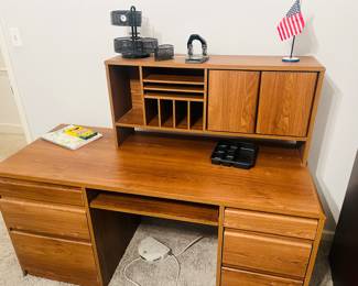 Danish style computer desk with hutch 