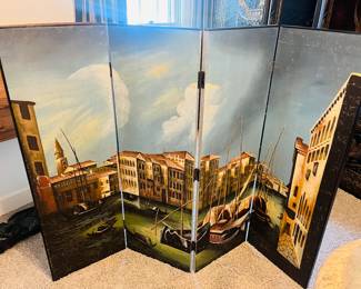 4 panel Chinoserie screen 