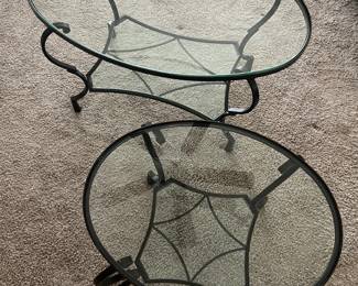 Wrought iron Sofa And End Table With Glass Insert 
