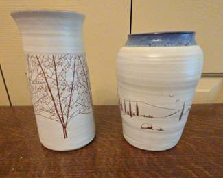 Two Signed NC Pottery Jars