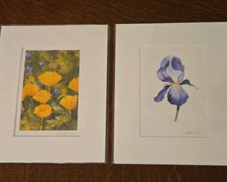Two Signed Watercolor Floral Pictures