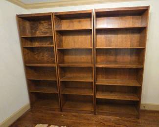 Three Large Wooden Bookcases