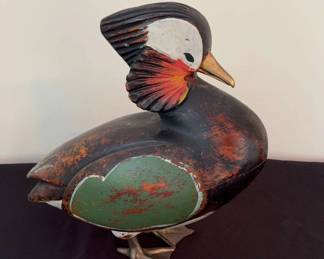 Vintage Sarreid Ltd. Wood and Brass Duck