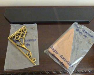 Heavy Display Shelf With Brass Supports