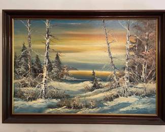 C. Albert Winter Scene Painting 