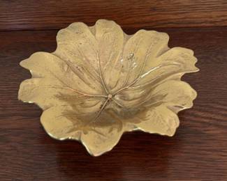 Vintage Brass Leaf Catch All Leaf Dish