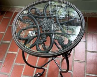 Little Black Cast Iron Side Table 