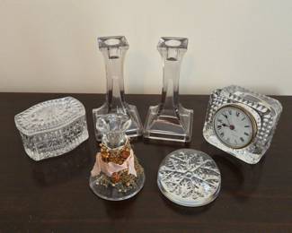 Collection Of Clear Glass Decor Pieces