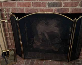 Golden Fireplace Set