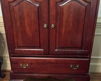 Mahogany TV Stand With TV