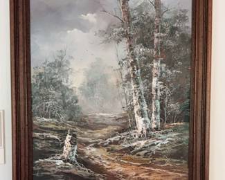 Beautiful Forest Scenery Framed Painting
