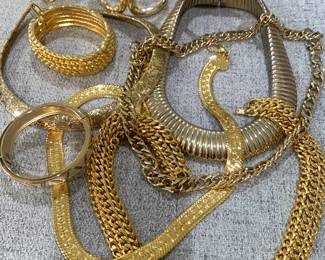 Gold tone necklaces & bracelets