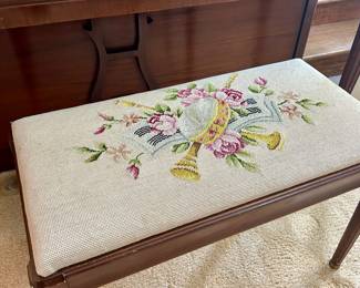 needlepoint piano bench