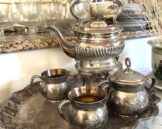 silver plate tea set
