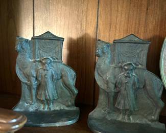 antique iron bookends