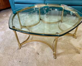Brass base coffee table