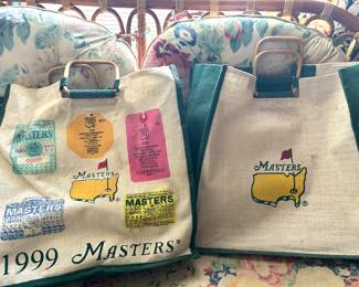 vintage Masters golf tote bags, windbreaker, hats, glassware, & flag