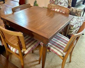 retro game table, 32” by 32” and 4 folding chairs
