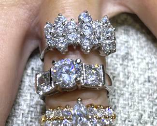 Faux diamond rings