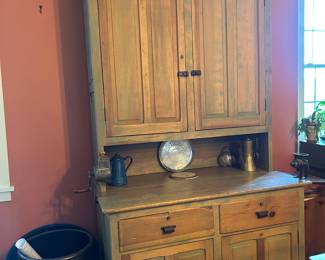 19th Century Victorian Pine Larder Step Back Cupboard 