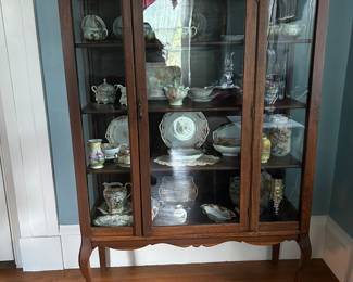 Antique William and Mary Style Curio China Cabinet