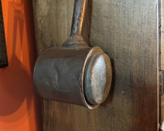 Antique Punched Tin Shaker Primitive Rolled Handle Kitchen Tool