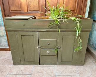 RUSTIC COUNTRY FARMHOUSE PAINTED PINE DRY SINK