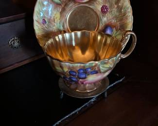 Aynsley Orchard Gold Teacup and Saucer