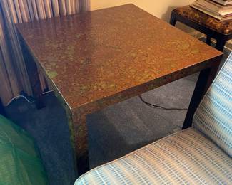 Tortoise shell lawyer corner table 