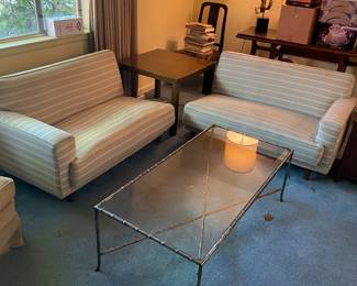 MCM couch, corner table, glass table
